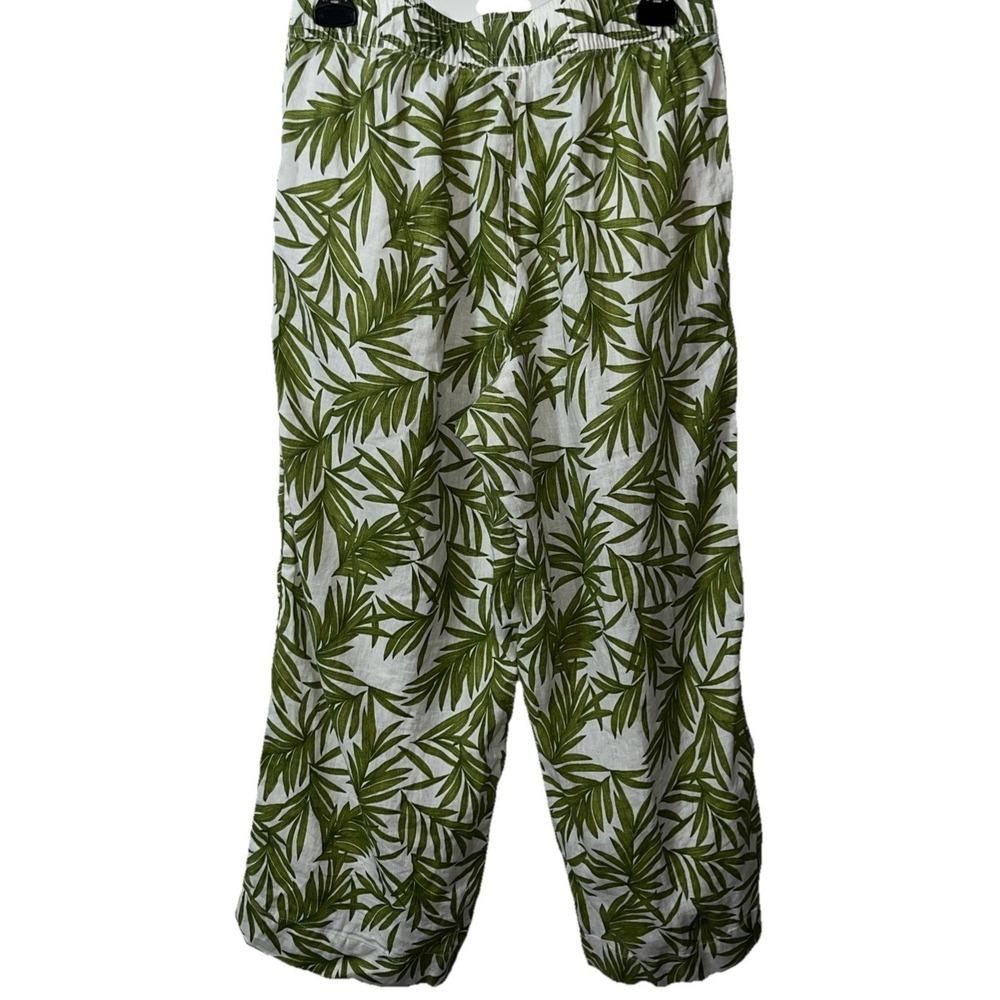 Nicole Miller Pants M 100% Linen Wide Leg Cropped Breathable Lightweight Flowy - Picture 6 of 6